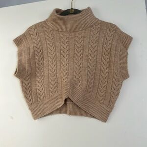 Cropped sleeveless sweater